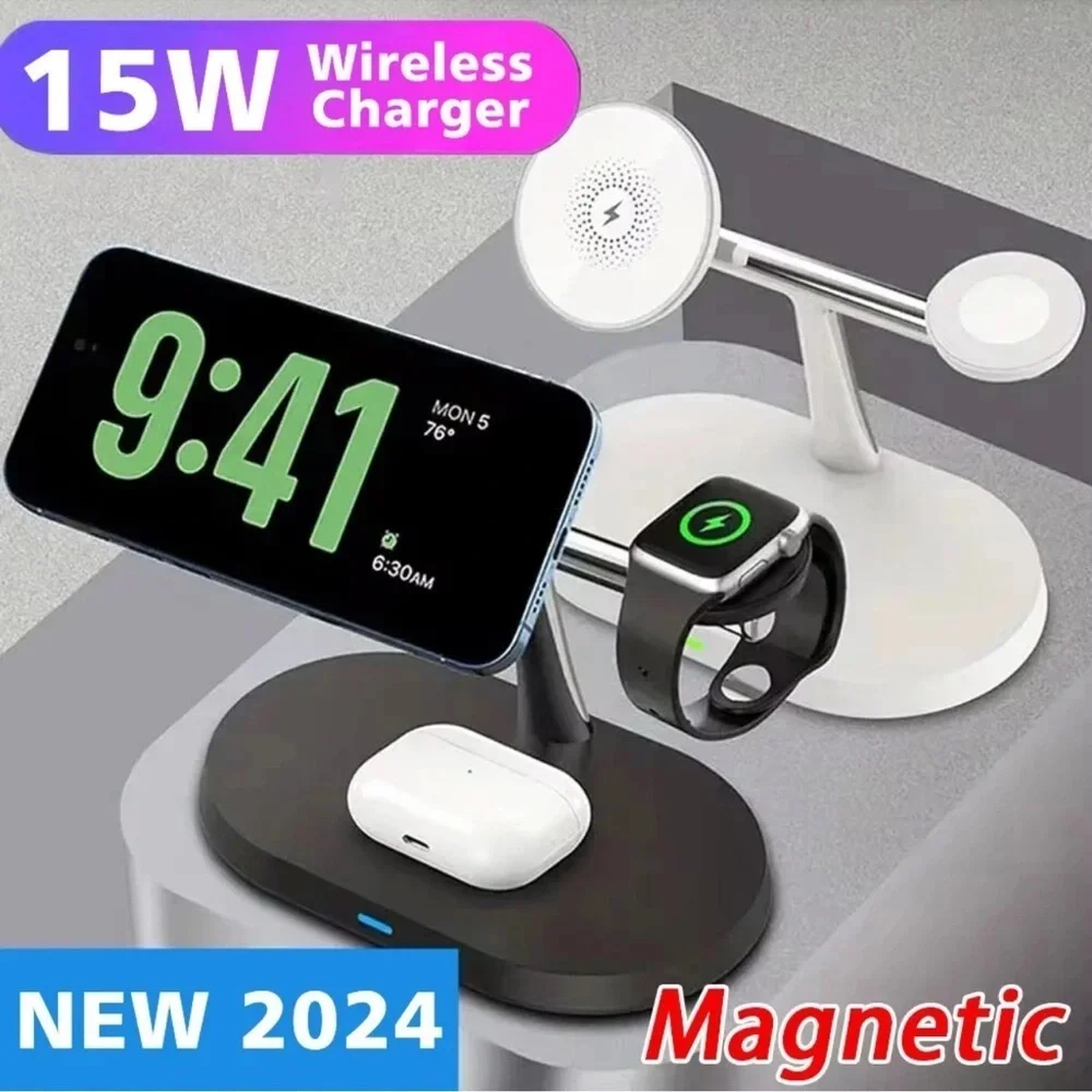 POWER CELL 3 - IN - 1 MAGNETIC 15WATT WIRELESS FAST CHARGER (NEW WITH TAGS)